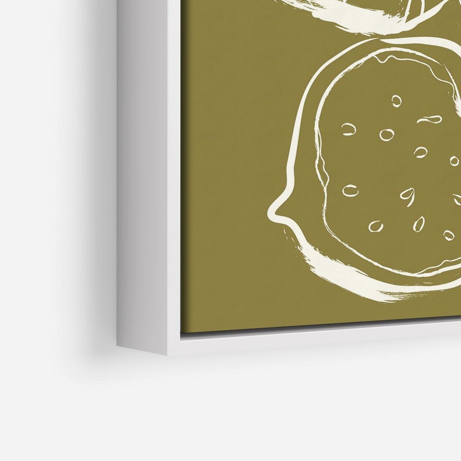 Obraz w ramie 50x50 - Podróżne Barwy - figi, minimalistyczny styl - rama biała