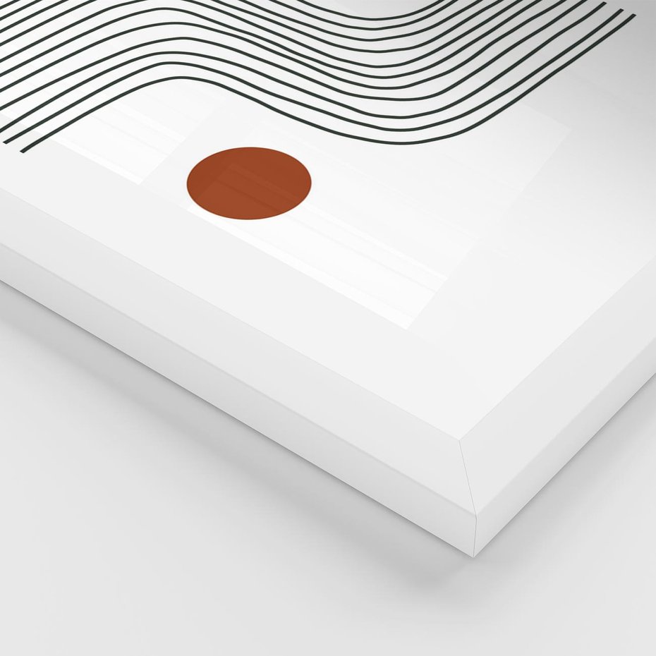 Plakat w ramie 30x40 - Kontury Harmonii - nieregularne linie, koła - rama biała