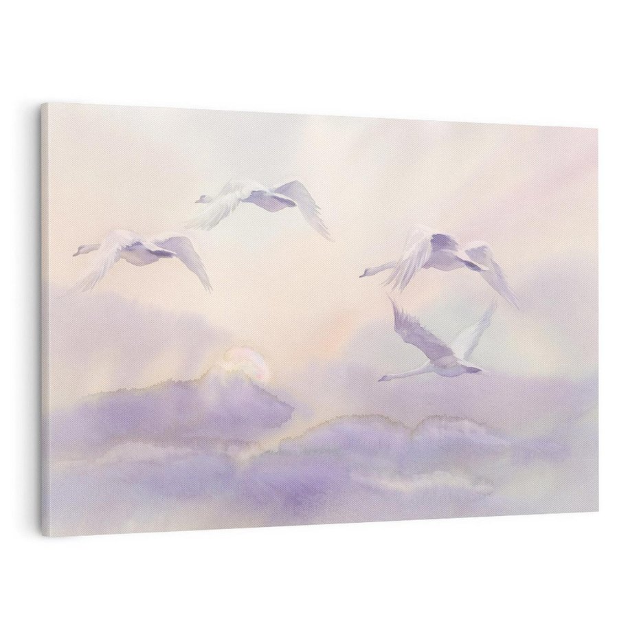 Obraz na płótnie 120x80 - Ruchoma cisza widzenia - akwarela, subtelene