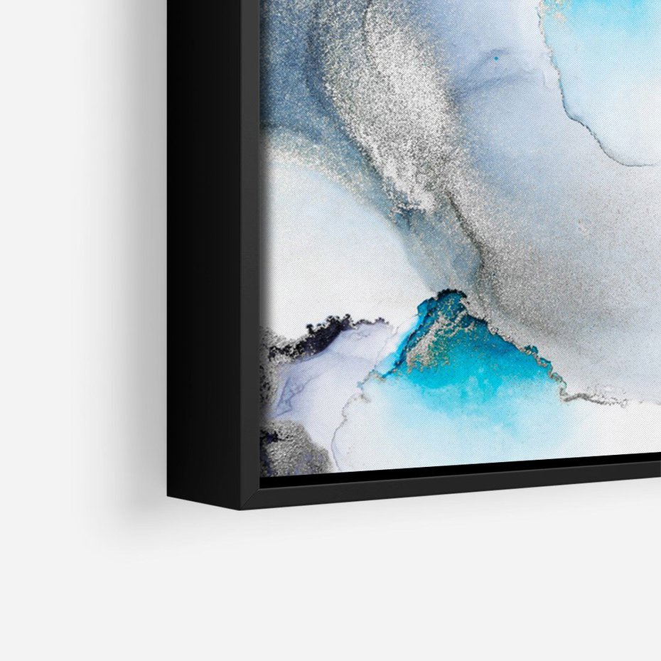 Obraz w ramie 50x70 - Marmur złotą akwarelą - marmur, akwarela - rama czarna