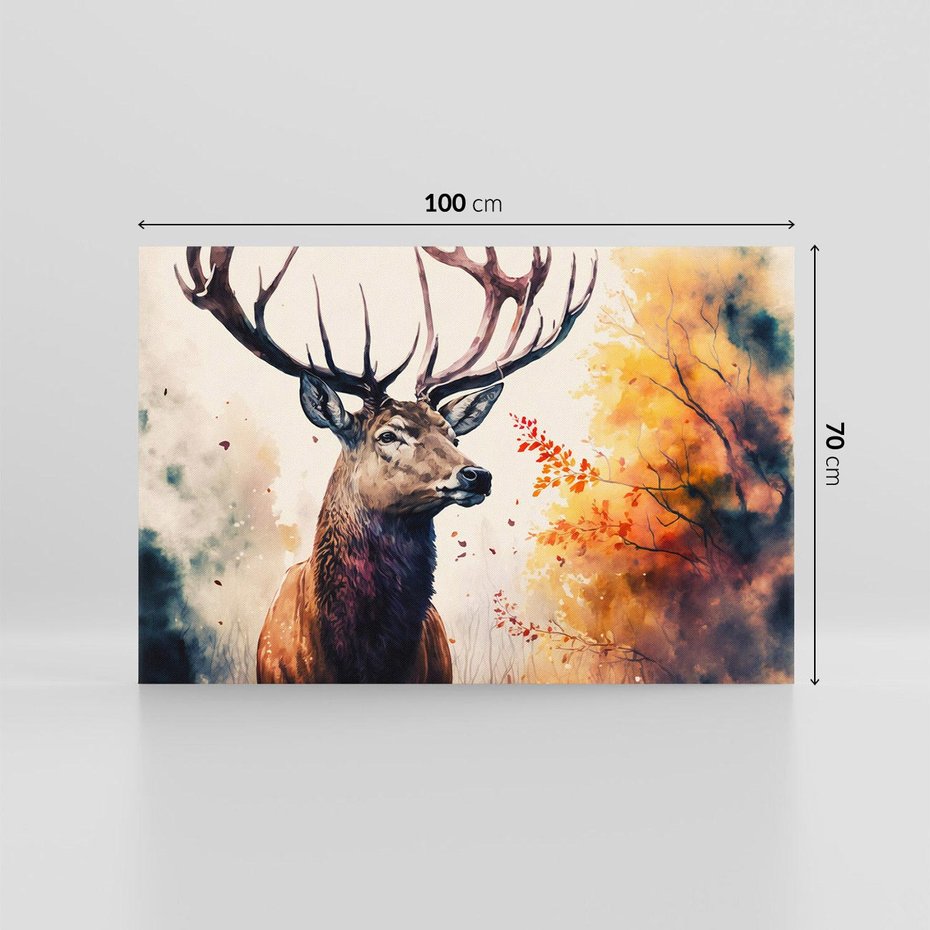 Obraz na płótnie 100x70 - Jesienny Monarcha Lasu - grafika komputerowa, na podstawie obrazu