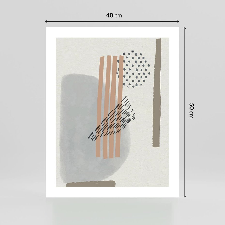 Plakat bez ramy 40x50 - Nowoczesna Abstrakcja: Delikatne Beże - abstrakcja, nowoczesna sztuka