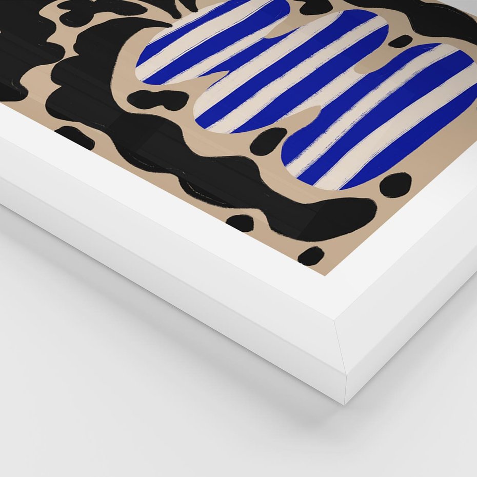 Plakat w ramie 50x70 - Boho Wizje - abstrakcyjny plakat, ciekawe formy - rama biała