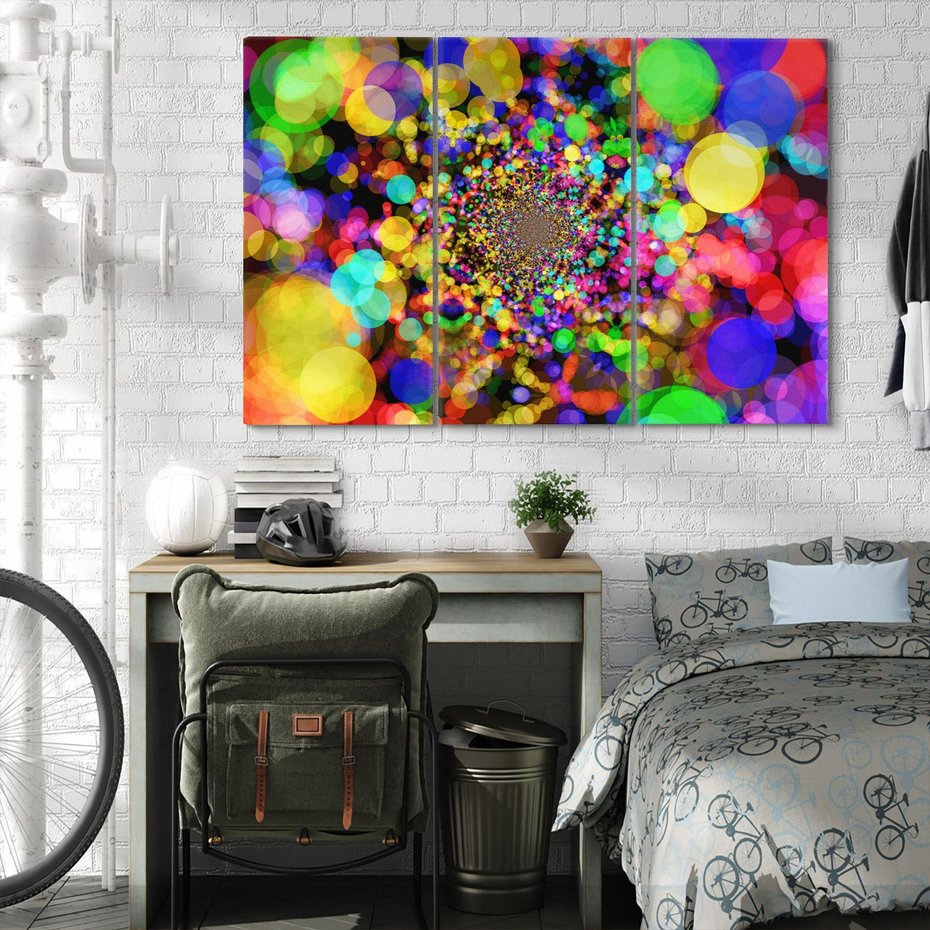 Obraz na płótnie 120x80 - Abstrakcja: gra kolorów i form - abstrakcja