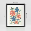 Plakat w ramie 40x50 - Kolorowe liście tęsknot - minimalistyczny plakat, grafika - rama czarna