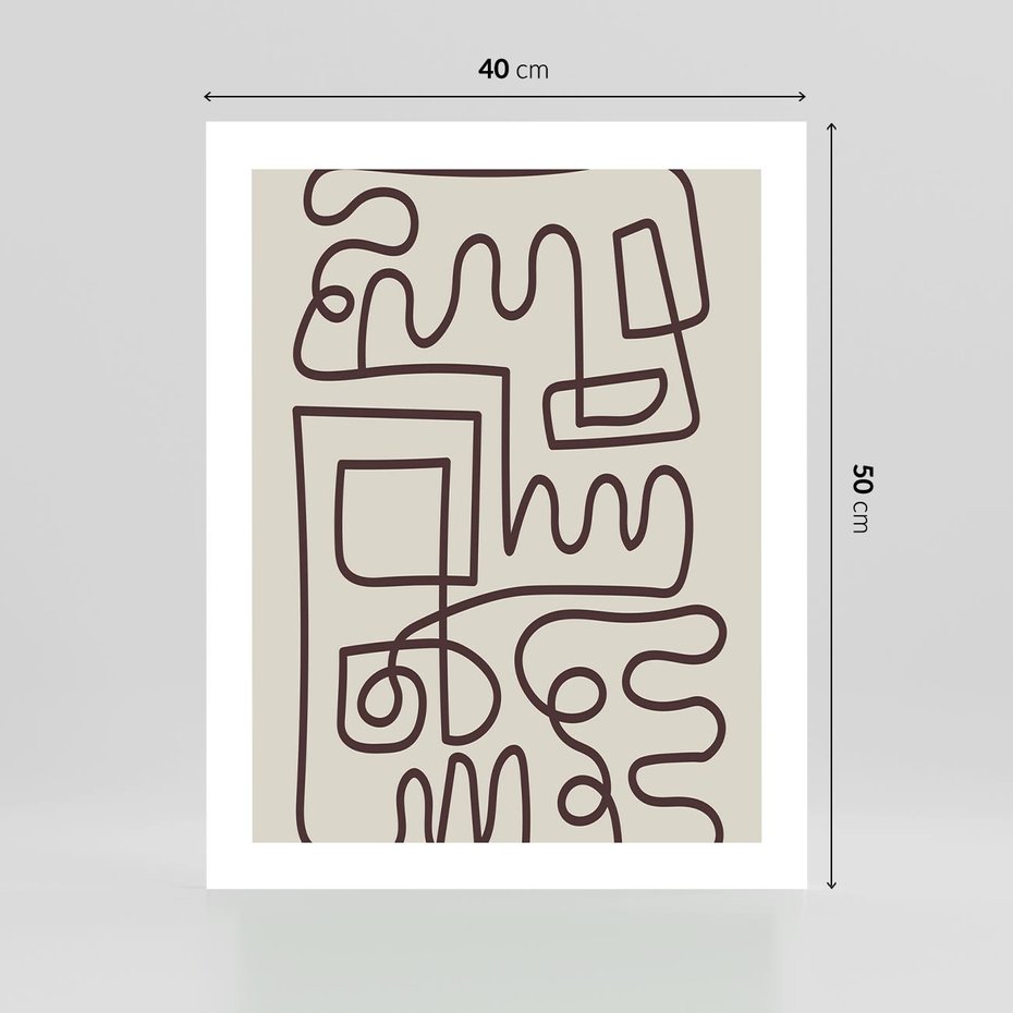 Plakat bez ramy 40x50 - Etniczna Abstrakcja - nowoczesna boho grafika, abstrakcja