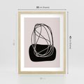 Plakat w ramie 30x40 - Linie Eksploracji - abstrakcyjne szkicowane linie, minimalizm - rama drewno