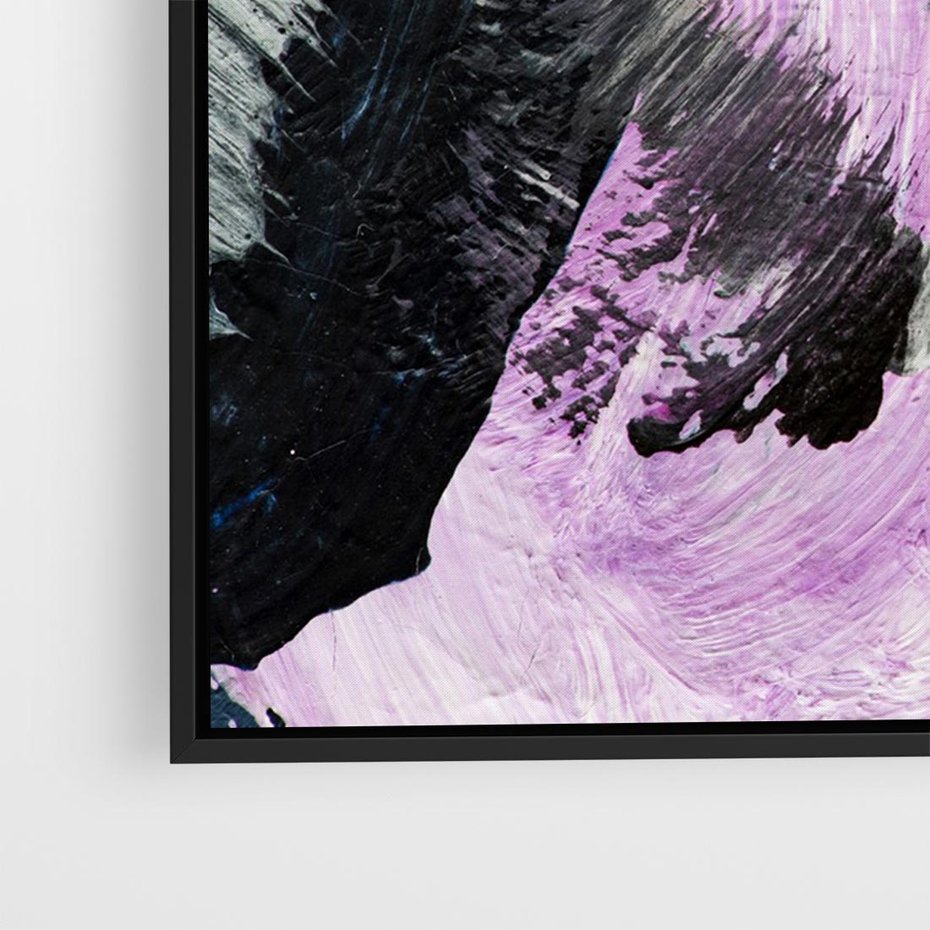 Obraz w ramie 70x50 - Kolorowy rój wyobraźni - rozlane kolorowe farby olejne, abstrakcja - rama czarna