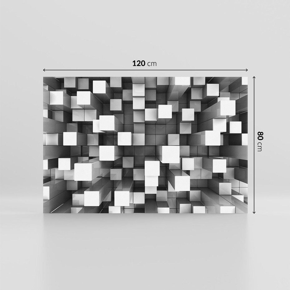 Obraz na płótnie 120x80 - Abstrakcyjne światy: 3D w kwadratach - 3D, abstrakcja