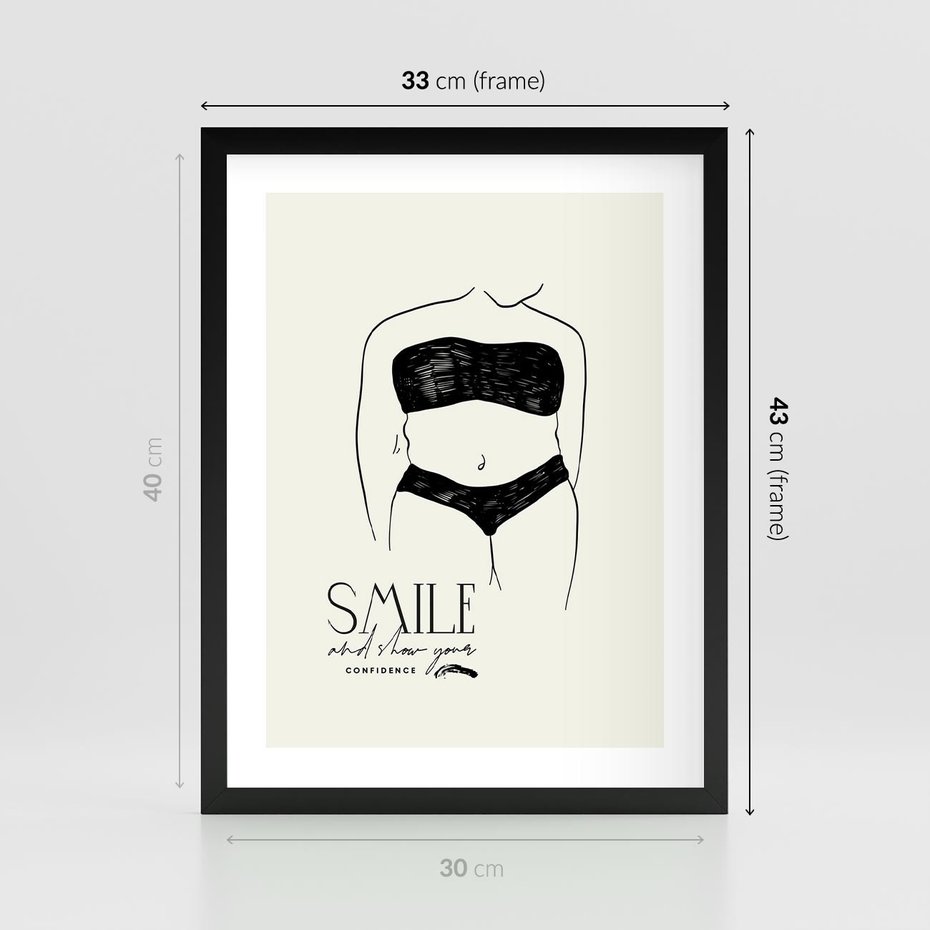 Plakat w ramie 30x40 - Opowieść Splątanych Energii - siła kobiecości, rysunek - rama czarna