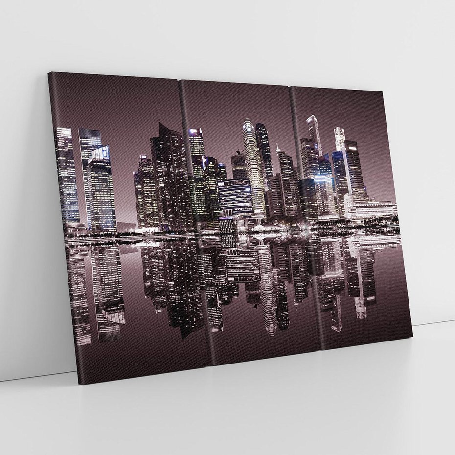 Obraz na płótnie 120x80 - Miejskie światła ożywiające nocne niebos - Singapur, miasto