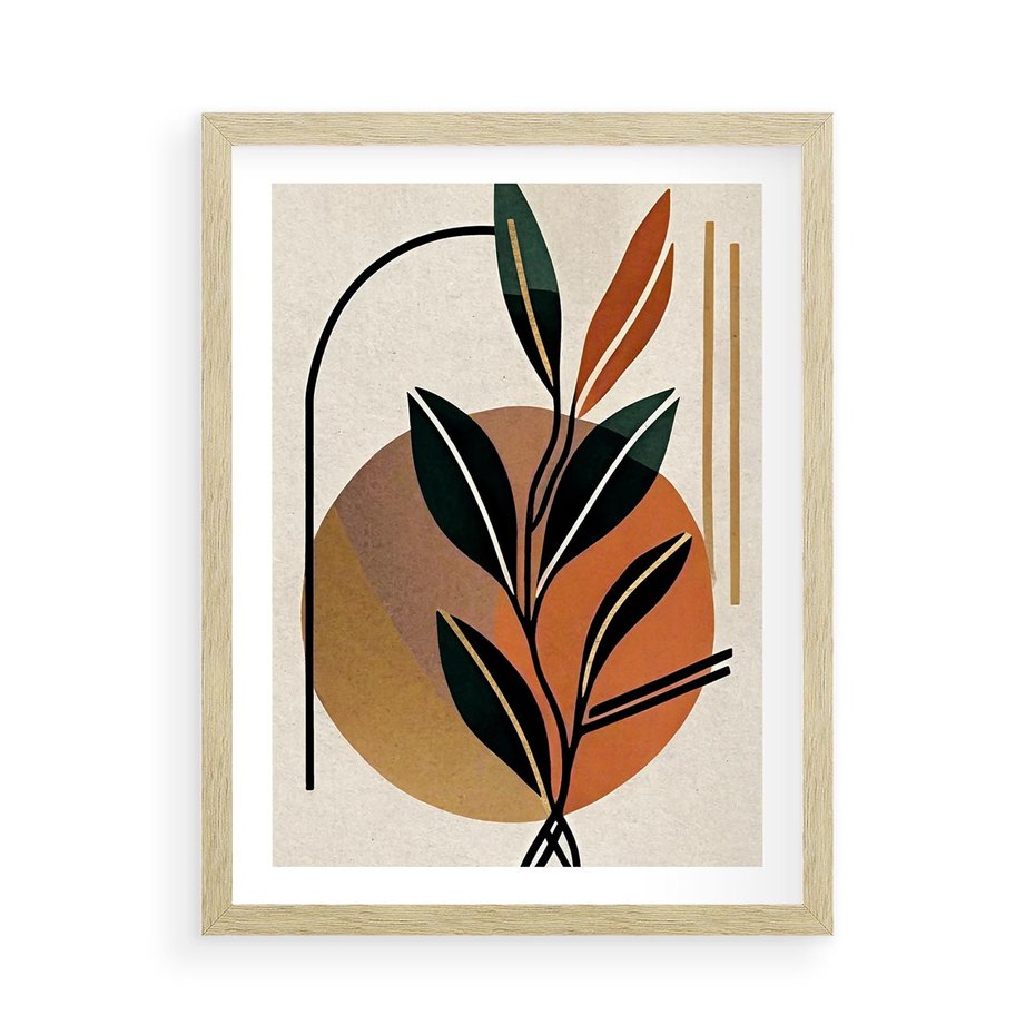 Plakat w ramie 50x70 - Boho Impulsy Kreatywności - boho obraz, abstrakcja - rama drewno