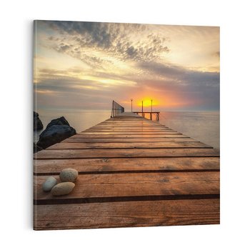 Obraz na płótnie 30x30 - Molo nad bułgarskim morzem - Bułgaria, molo