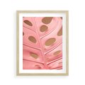 Plakat w ramie 40x50 - Różowy Liść Monstery - różowy liść monstery, nowoczesna fotografia - rama drewno