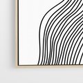 Obraz w ramie 70x100 - Refrakcje Przestrzeni - mnimalistyczna forma, czarne linie - rama drewno
