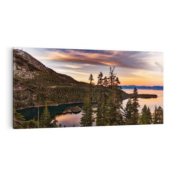 Obraz na płótnie 100x50 - Jezioro w lesie spokój natury - jezioro, las