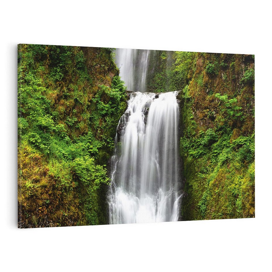 Obraz na płótnie 100x70 - Siła i Urok Natury - wodospad, las