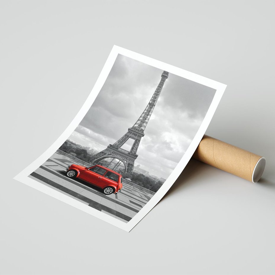 Plakat bez ramy 21x30 - Paryż z wieżą Eiffla w tle - Paryż, Eiffla