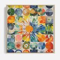 Obraz w ramie 50x50 - Rozkwitające Wzory Abstrakcji - abstrakcyjny obraz, mnogość kolorów - rama drewno