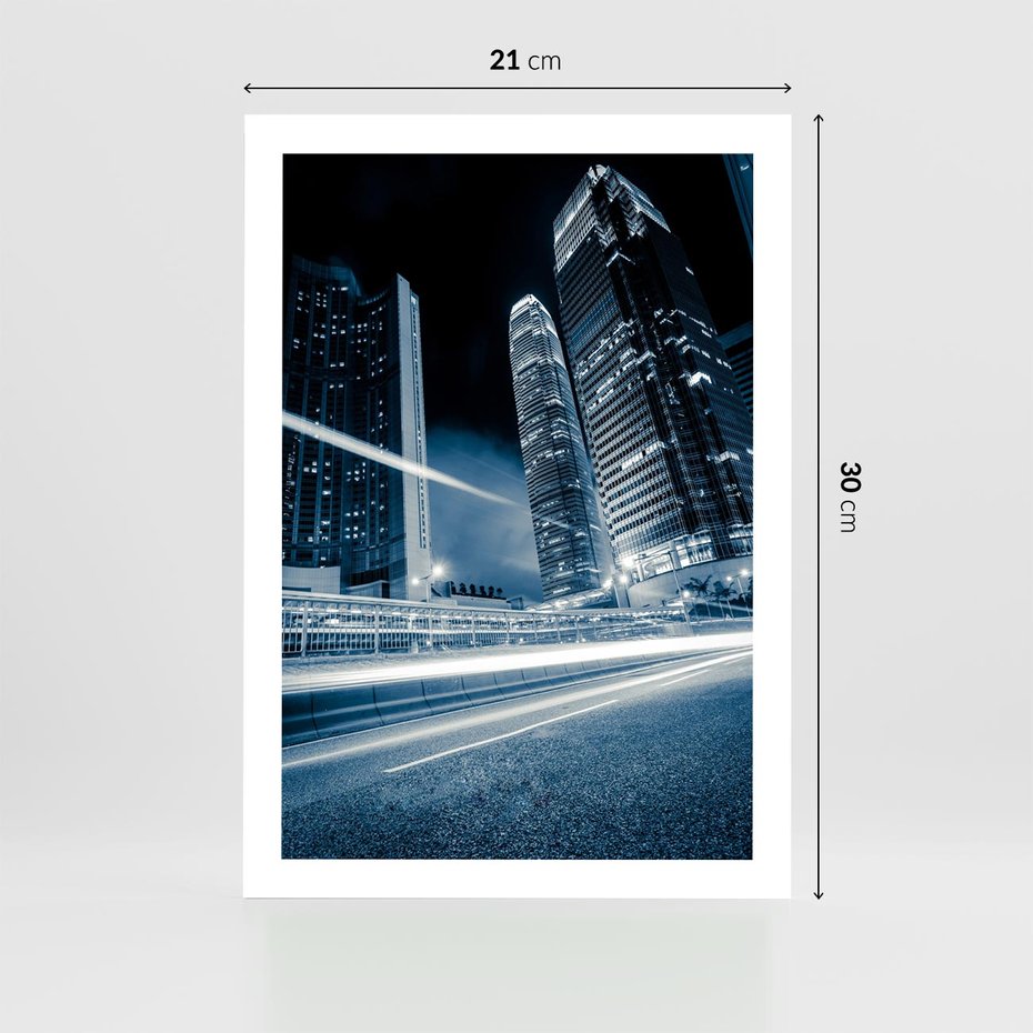 Plakat bez ramy 21x30 - Nocne pejzaże miasta - miasto, nocą