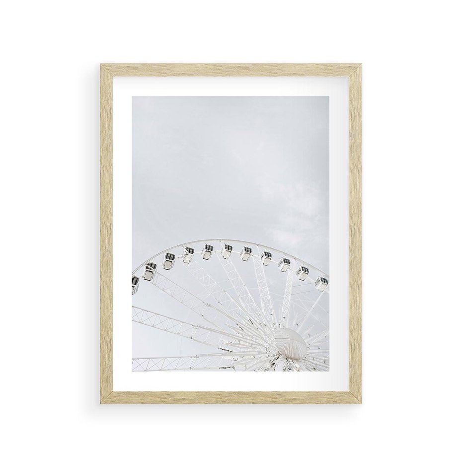 Plakat w ramie 30x40 - Karuzela Młyńska: Nostalgiczne Koło - młyńskie koło, karuzela - rama drewno