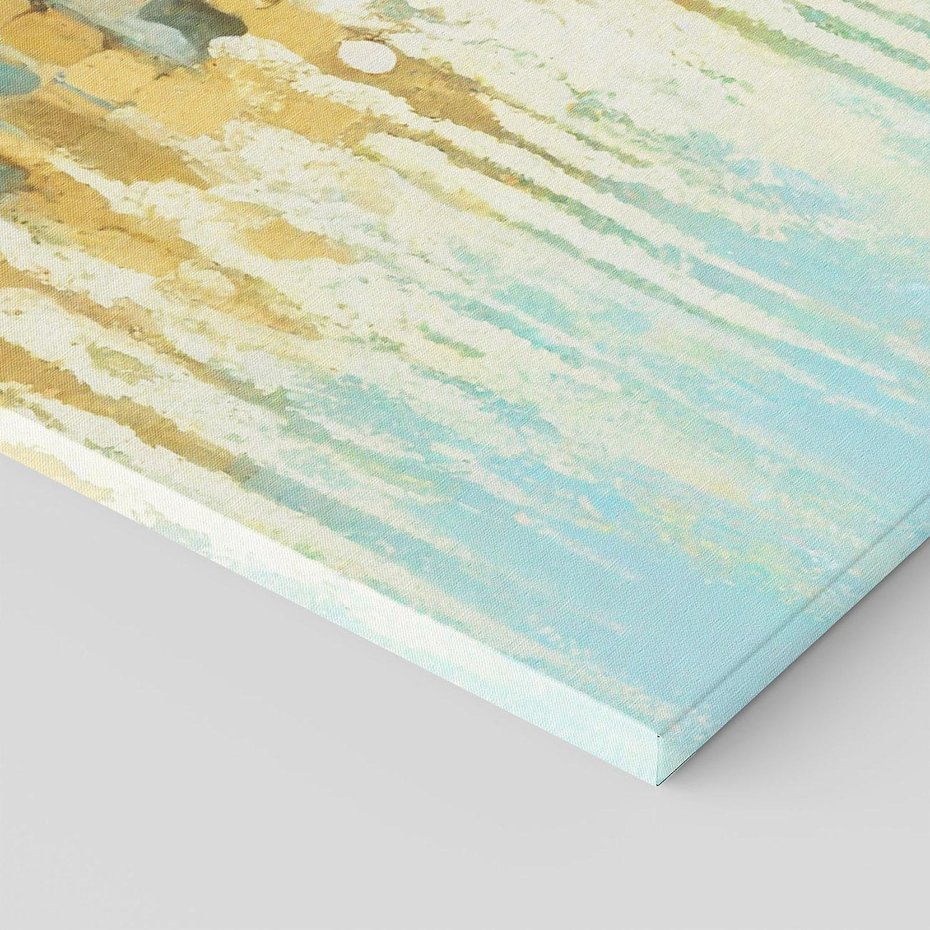 Obraz na płótnie 50x70 - Turkusowa Harmonia - abstrakcja, geometryczne plamki