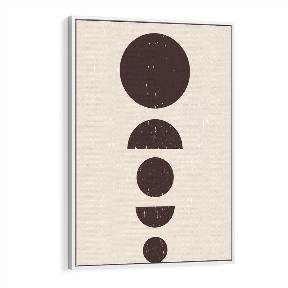 Obraz w ramie 80x120 - Migocące Granice - mid century styl, nowoczesna grafika - rama biała