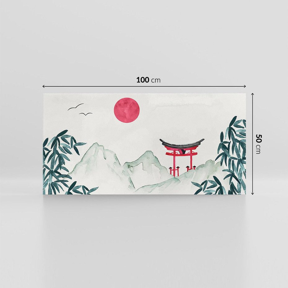 Obraz na płótnie 100x50 - Słońce nad Górami - japoński krajobraz, góry