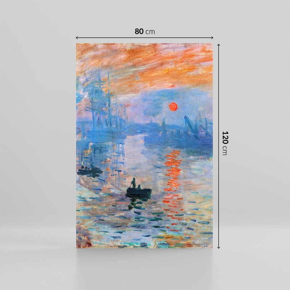 Obraz na płótnie 80x120 - Impresja Wschód Słońca 1872, Claude Monet - Reprodukcja - reprodukcja, obraz na płótnie