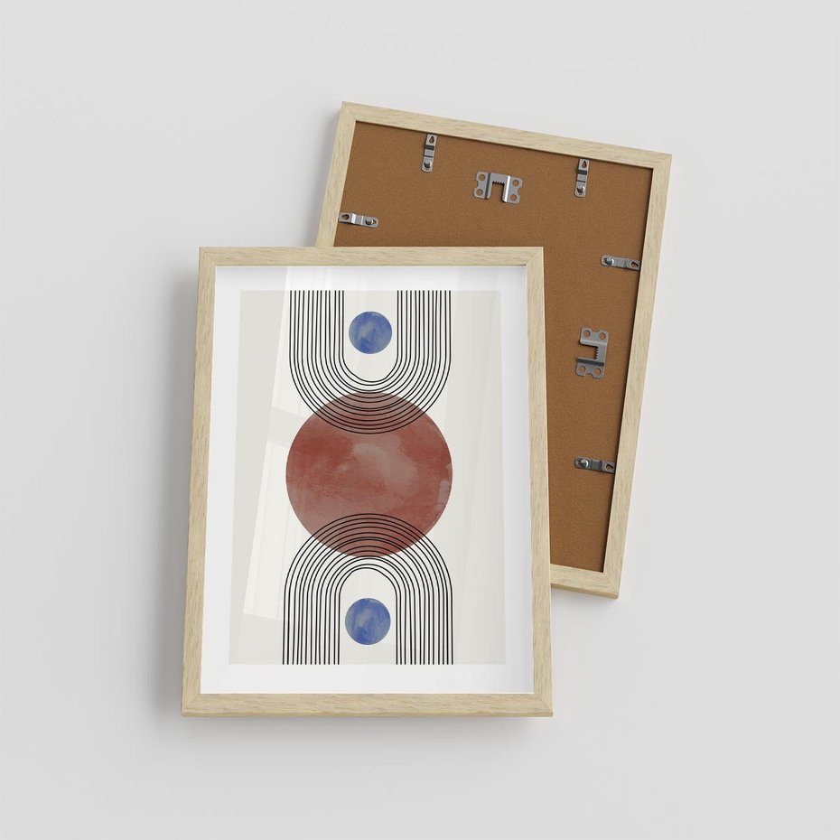 Plakat w ramie 30x40 - Księga Impulsów - nowoczesny plakat, styl midcentury - rama drewno