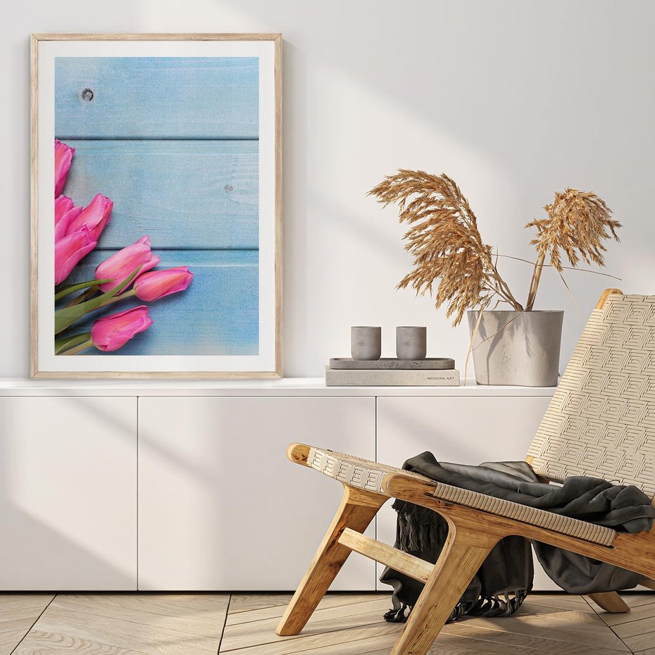 Plakat w ramie 50x70 - Piękno w pełnym rozkwicie - kwiaty, tulipany - rama drewno