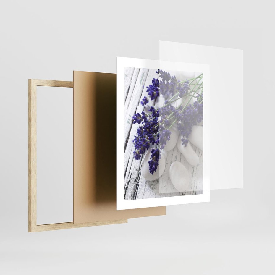 Plakat w ramie 40x50 - relaks z aromatem - lawenda, spa - rama drewno