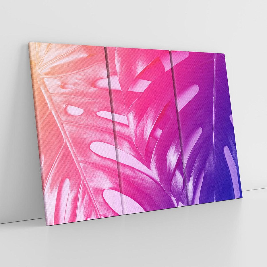 Obraz na płótnie 120x80 - Monstera Kwiaty Liście - monstera, kwiaty