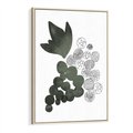Obraz w ramie 80x120 - Grono Abstrakcji - minimalistyczny plakat, winogrona - rama drewno