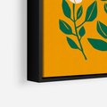 Obraz w ramie 50x50 - Kolorowe Impresje - abstrakcyjna kwiatowa kompozycja, żółte mocne tło - rama czarna