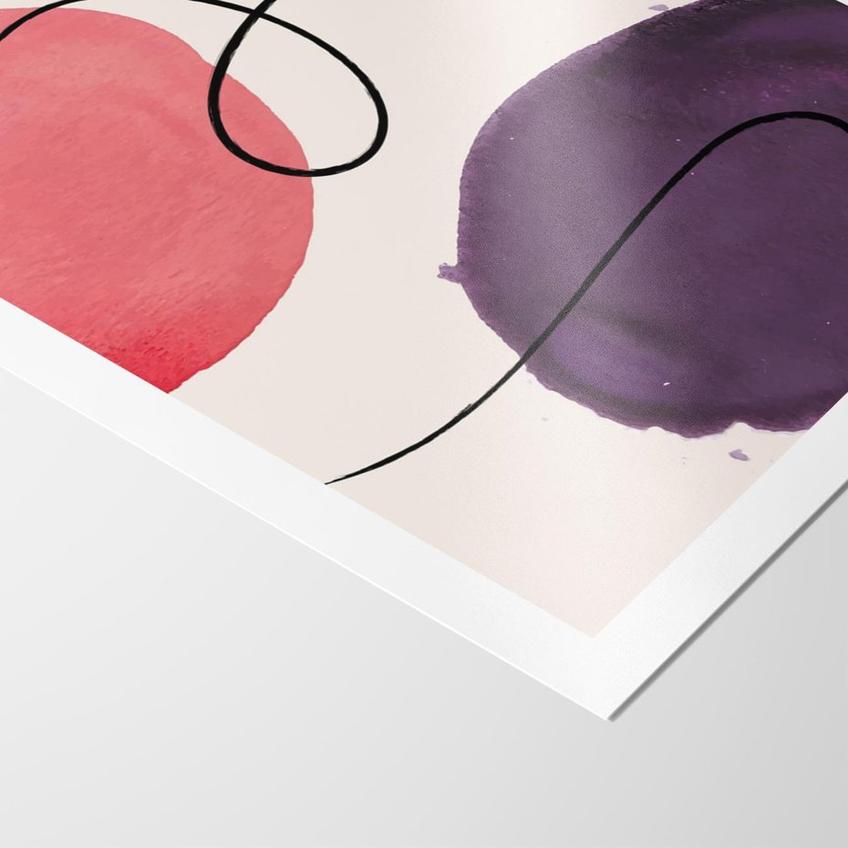 Plakat bez ramy 21x30 - Migoczące Echo - abstrakcyjne akwarelowe plamy, nieregularne linie