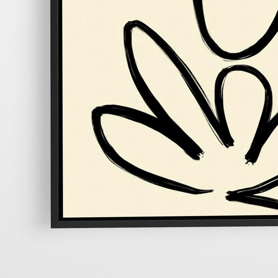 Obraz w ramie 50x70 - Złamane Granice - abstrakcyjna sztuka, przypominająca kwiat - rama czarna