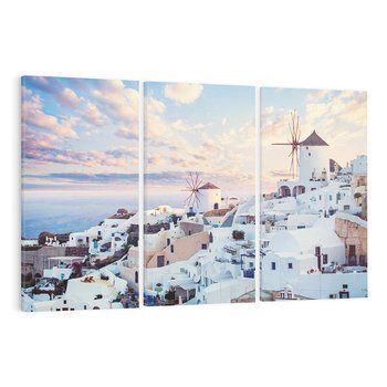 Obraz na płótnie 120x80 - Biel ponad Błękitem - Santorini, białe budynki