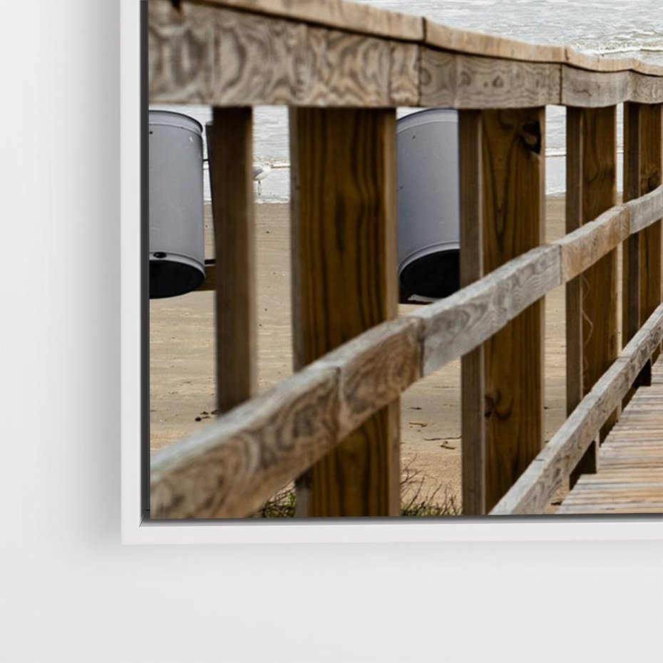 Obraz w ramie 120x80 - Morze i drewniany pomost - morze, pomost - rama biała