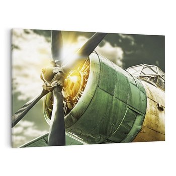 Obraz na płótnie 120x80 - Symbole wojskowych czasów - samolot, śmigło