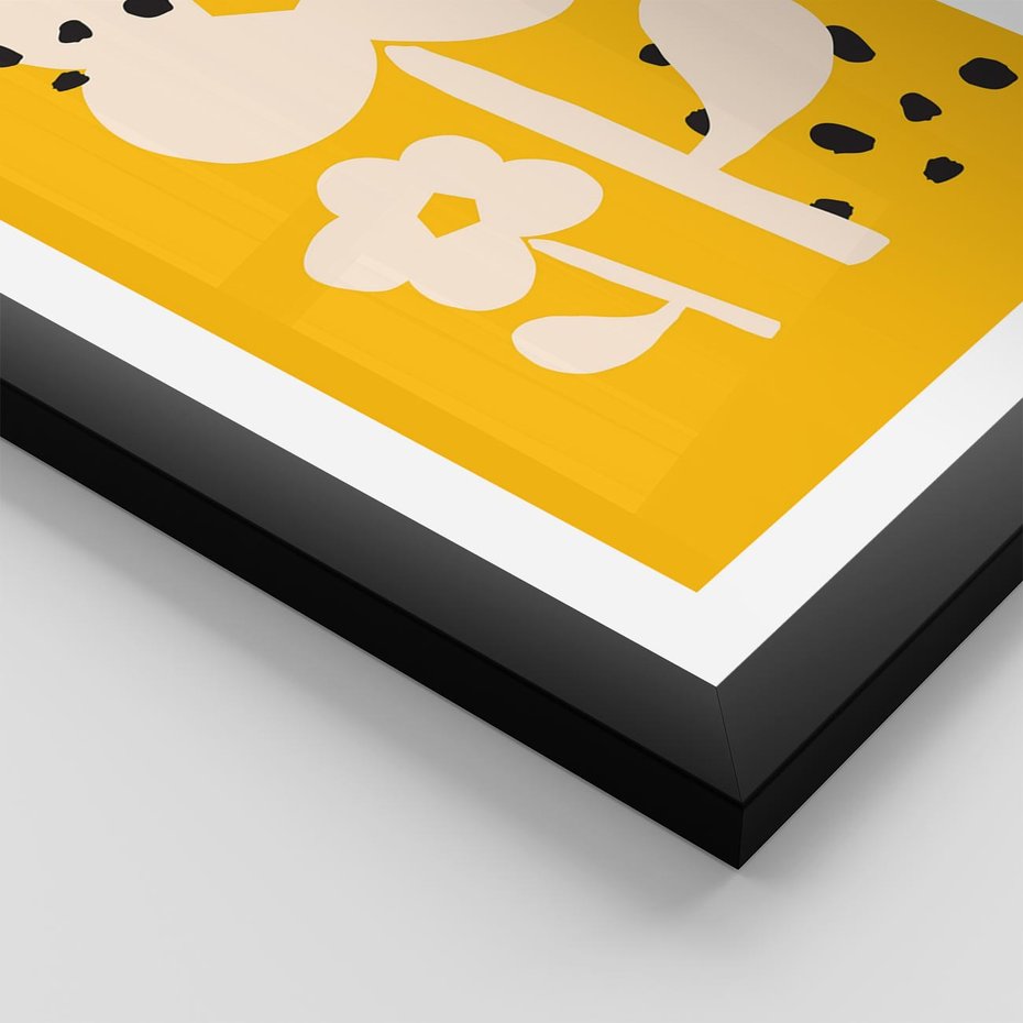 Plakat w ramie 50x70 - Bezgraniczne Impulsy - abstrakcyjny kwiat, plakat - rama czarna