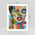 Plakat bez ramy 40x50 - Kolorowe Formy - abstrakcyjny portret kobiety, twarz