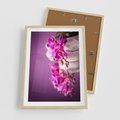 Plakat w ramie 50x70 - Relaksująca orchidea w spa - spa, orchidea - rama drewno