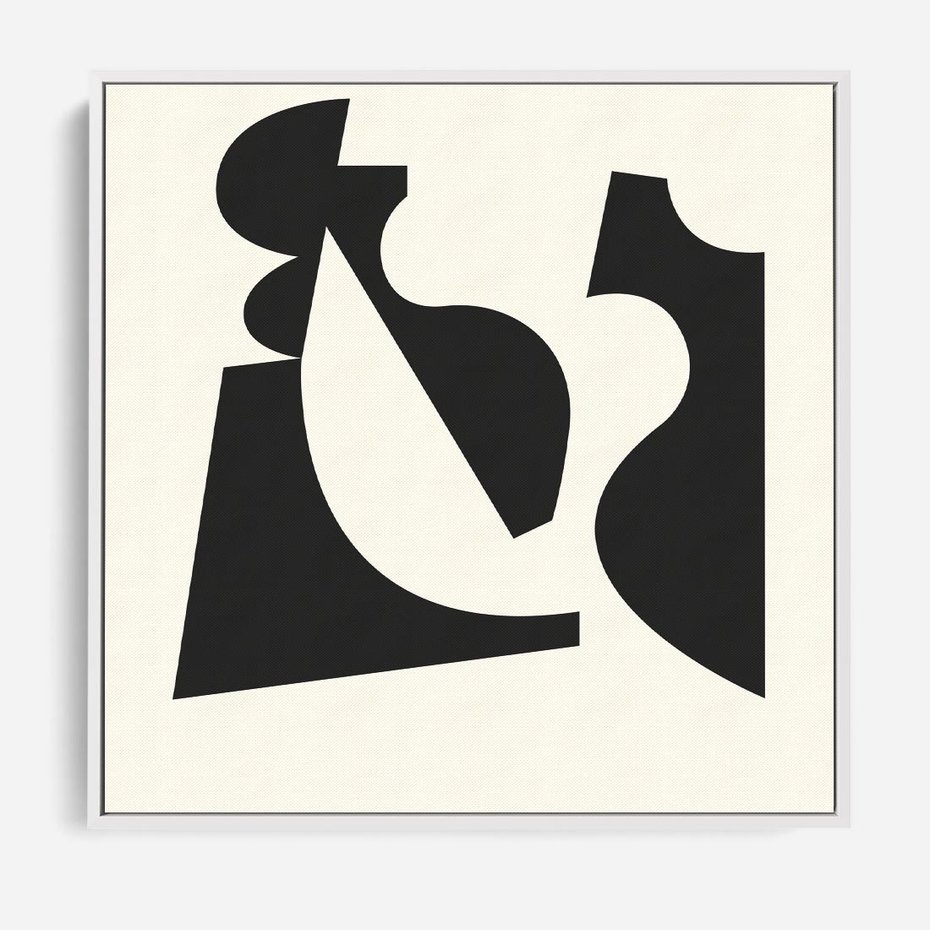 Obraz w ramie 80x80 - Tajemnicze Spektrum - abstrakcyjne kształty, geometria - rama biała