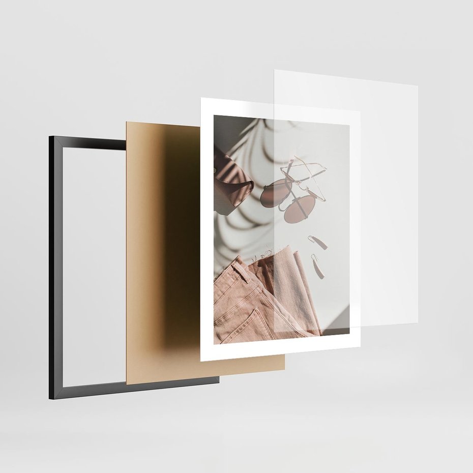 Plakat w ramie 40x50 - Urok Pudrowego Różu - zdjęcie, moda - rama czarna