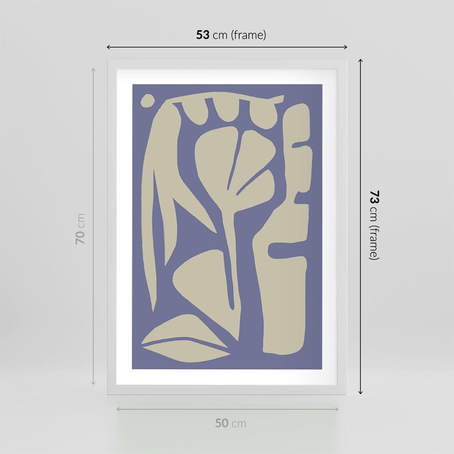 Plakat w ramie 50x70 - Echa Wizualnej Transcendencji - skandynawski styl, plakat - rama biała