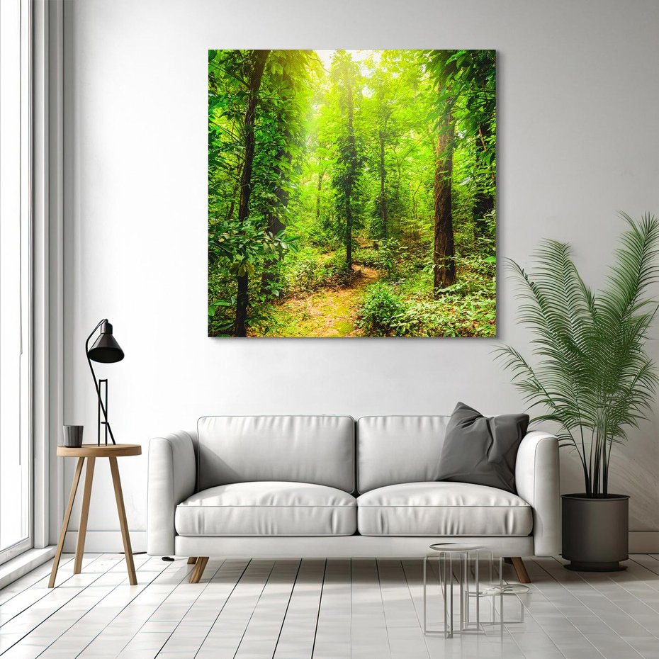 Obraz na płótnie 70x70 - Współistnienie z naturą - drzewa, las