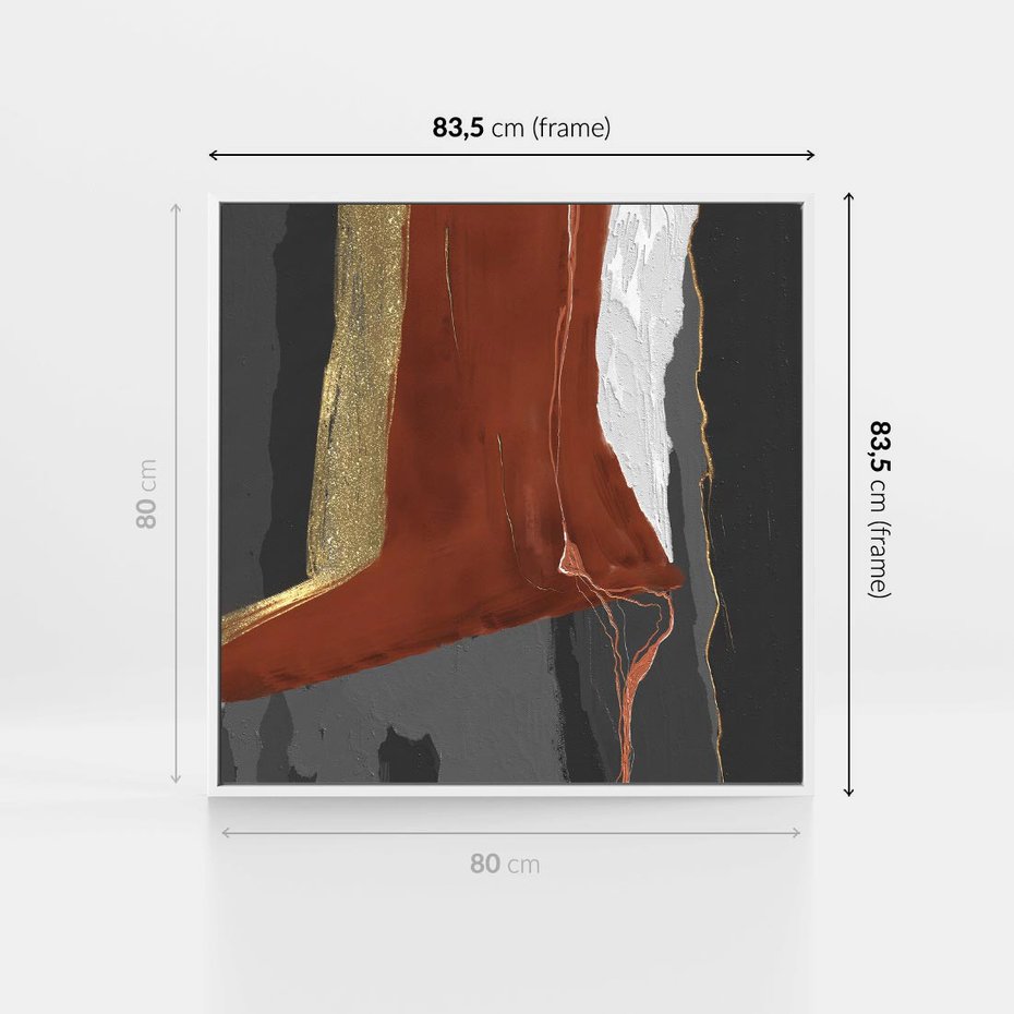 Obraz w ramie 80x80 - Abstrakcyjna impresja - abstrakcja, nowoczesny - rama biała