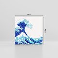 Obraz na płótnie 70x70 - Fala Japandi - wielka fala w Kaganawie, obraz Hokusai