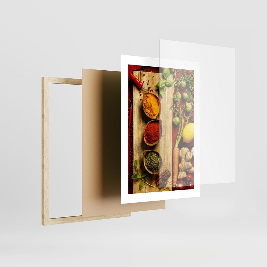 Plakat w ramie 30x40 - Smakowy Zmysł - przyprawy, kuchnia - rama drewno